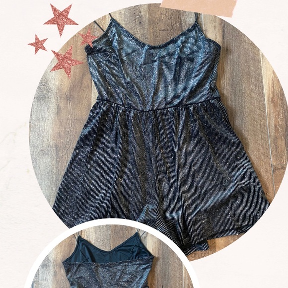 New Years Eve Sparkly Cami Romper - Picture 2 of 3